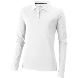 Image of Elevate Oakville Long Sleeve Ladies Polo Shirt (S) (White)