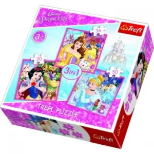 Image of 3 in 1 Disney Princesses Jigsaw Puzzle