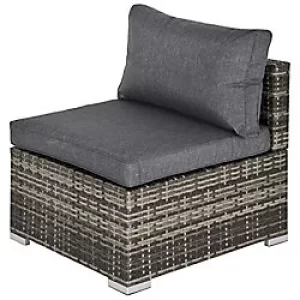 Image of Outsunny Rattan Single-Seat Sofa 860-130CG Deep Grey