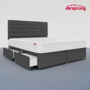Image of Airsprung Super King Size Hybrid Mattress With 4 Drawer Charcoal Divan