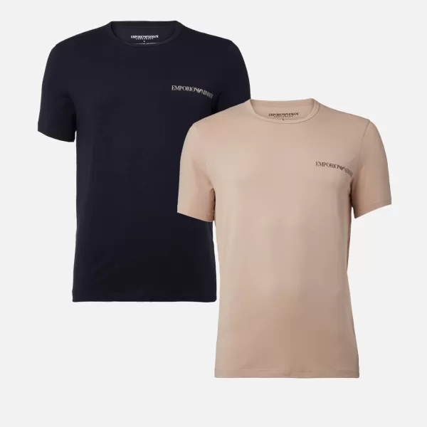 Image of Emporio Armani Two-Pack Stretch-Cotton Jersey T-Shirts - L