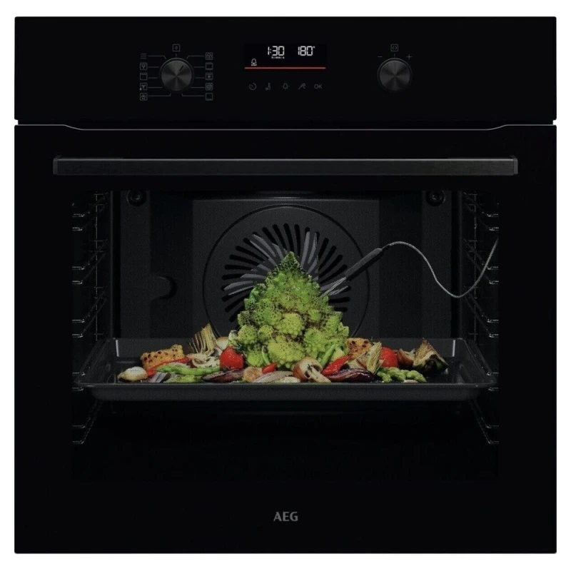 Image of AEG 6000 SenseCook OS6AB50AK Built In Electric Single Oven - Black - A+ Rated