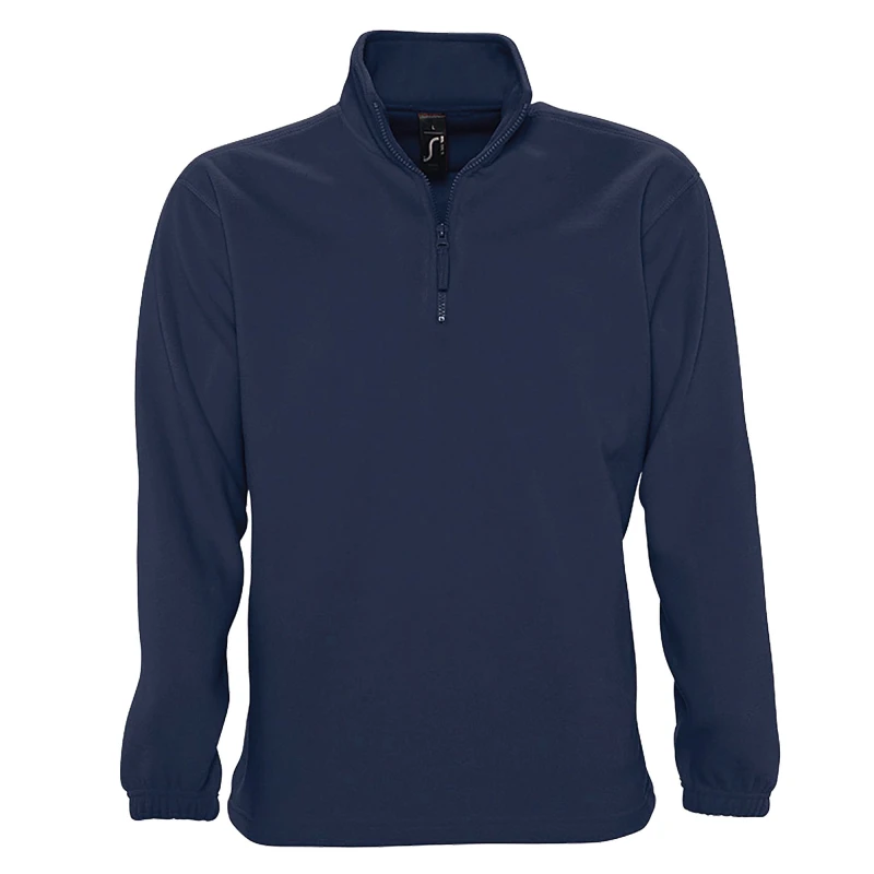 Image of SOL'S Mens Ness Zip Neck Anti-Pill Fleece Top in Navy Size: Small Navy Male S