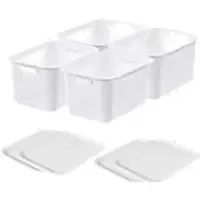 Image of SmartStore Storage Basket Plastic White 28 (W) x 37 (D) x 29 (H) cm