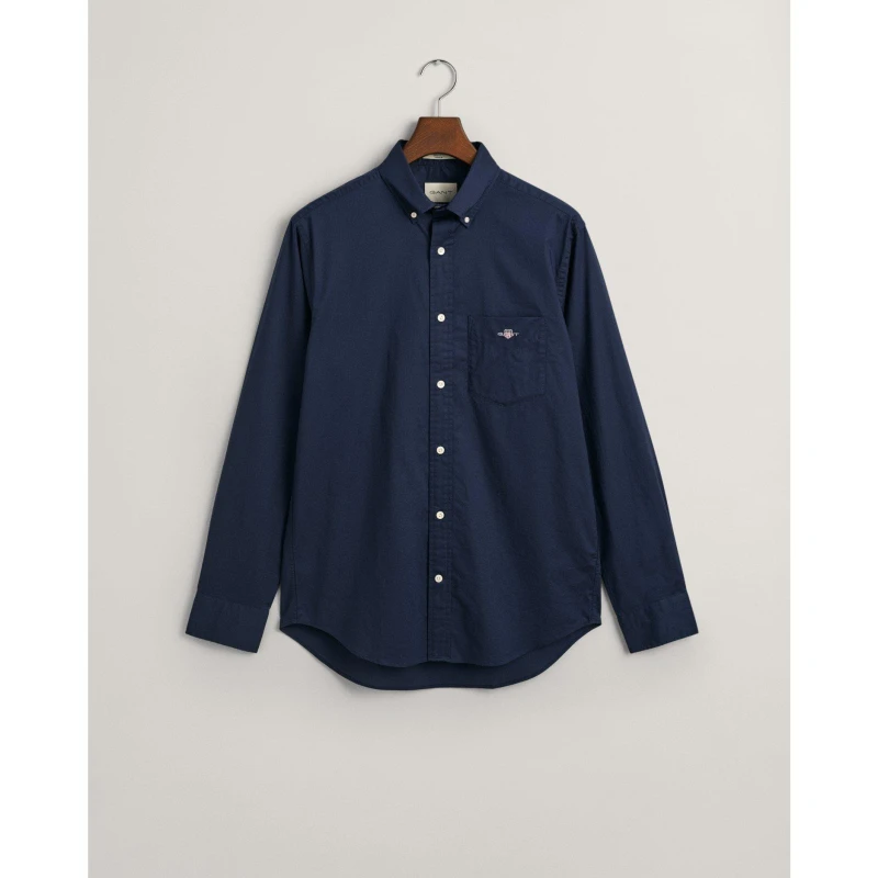 Image of Gant Regular Fit Poplin Shirt - Blue Blue XL