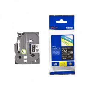 Image of Brother TZE-355 P-touch White on Black Laminated Tape 24mm x 8m