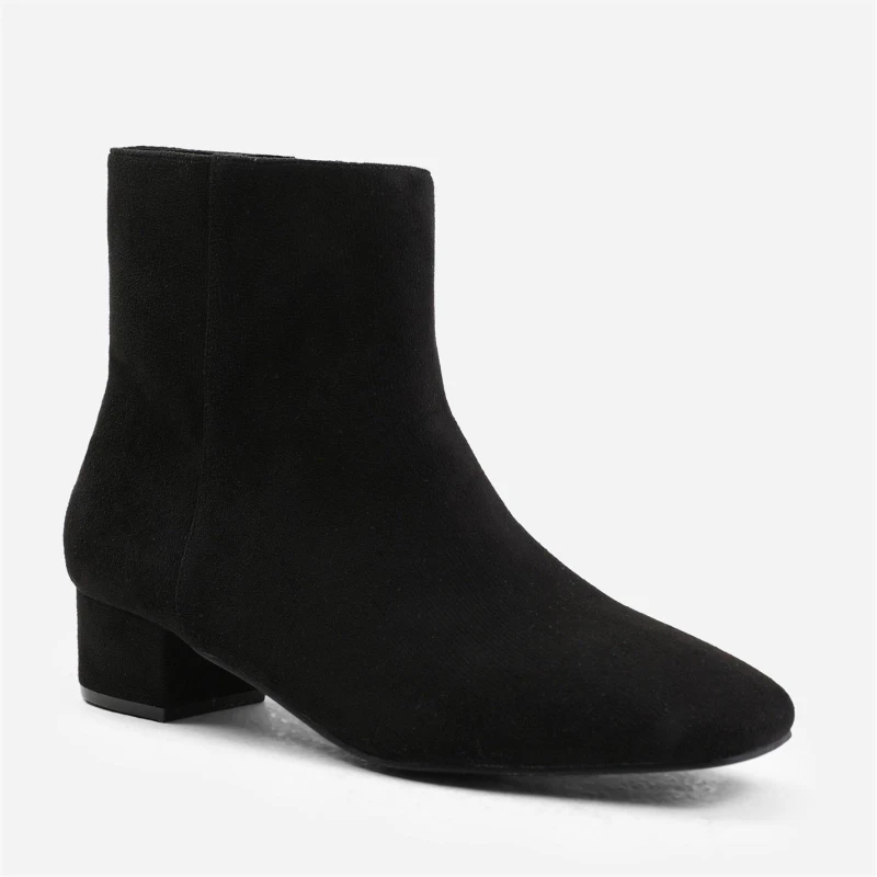 Image of Where's That From 'Odetta' Low Block Heel Ankle Boot With Side Zip Black