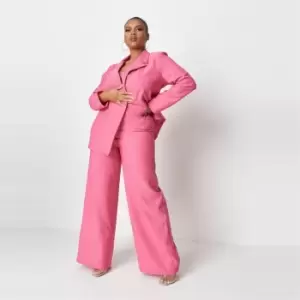 Image of Missguided Plus Size Straight Trousers - Pink