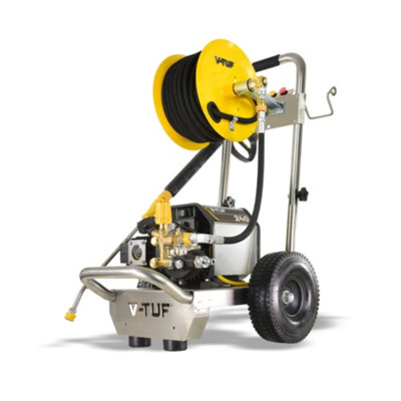 Image of V-Tuf 240V Compact, Industrial, Mobile Electric Pressure Washer C/w 20M Hose Reel - 1450Psi, 100Bar, 12L/min