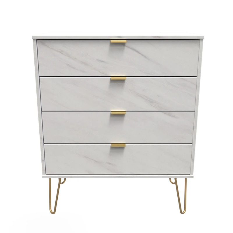 Image of Fuji 4 Drawer Chest In Marble (Ready Assembled)