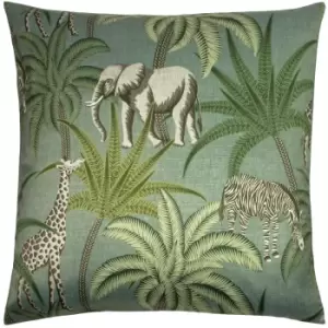 Image of Jungle Parade Cushion Green / 50 x 50cm / Polyester Filled