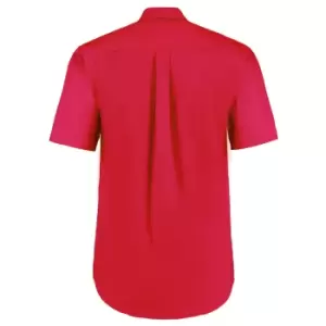 Image of Kustom Kit Mens Short Sleeve Corporate Oxford Shirt (14.5inch) (Red)