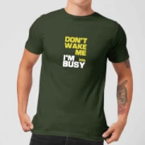 Image of Plain Lazy Don't Wake Me Mens T-Shirt - Forest Green - S
