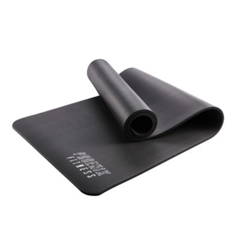 Image of Phoenix Fitness Black Nbr Foam Fitness Mat For Comfortable Workouts