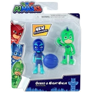 Image of Gekko & Night Ninja (PJ Masks) 2-Pack Figure Set