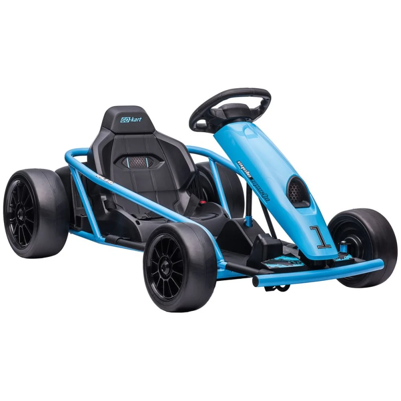 Image of HOMCOM 24V Electric Go Kart for Kids, Blue 370-303V70BU