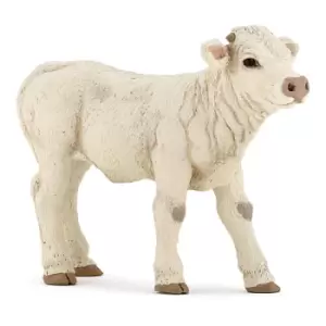 Image of Papo Farmyard Friends Charolais Calf Toy Figure, 10 Months or...