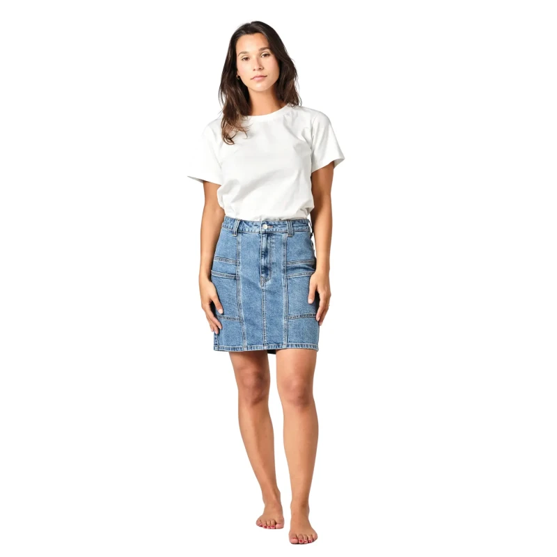 Image of F.A.M. Paris Womens denim skirt with side pockets F.A.M. Paris Agnes Bleu Female L