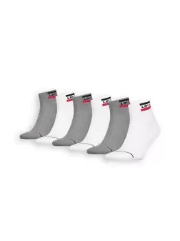 Image of Levis Sportswear Logo Mid Cut Socks 6 pack - Grey