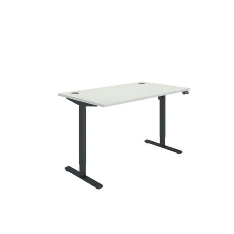 Image of Polaris Single Motor Sit/Stand Desk 1400x800 White/Black KF800095