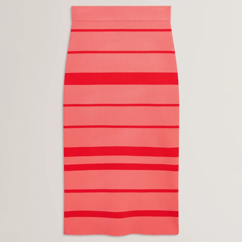 Image of Ted Baker Ted Knit Co ord Skt Ld63 Coral Stripe female 6 (2X)