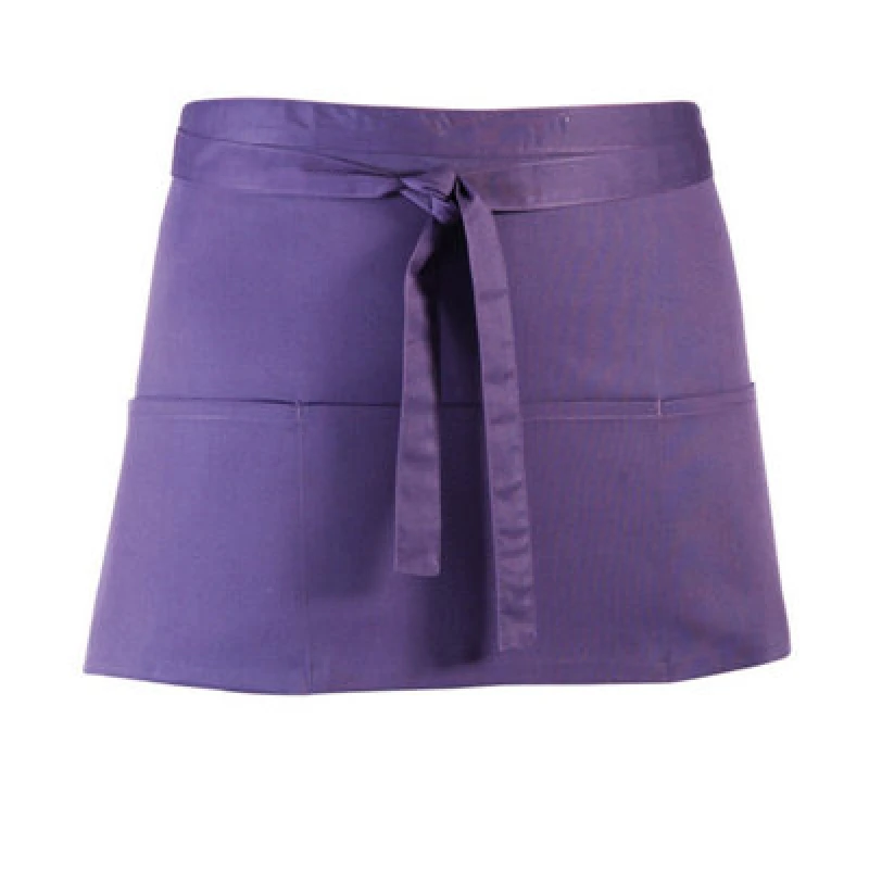 Image of Premier Premier Colours 3 Pocket Short Apron in Purple Purple One Size Unisex 5063470681075