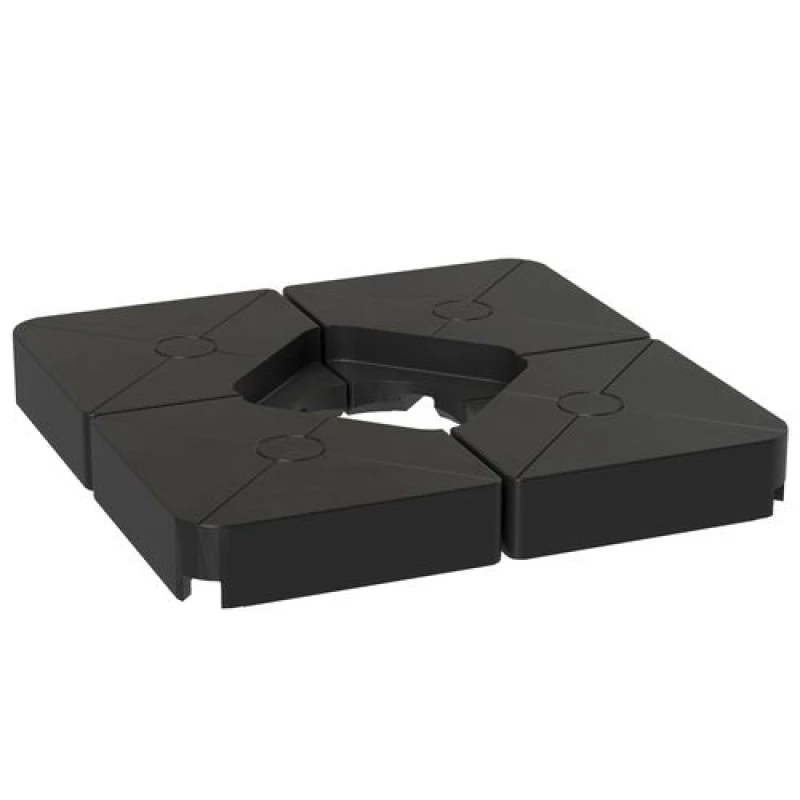 Image of Outsunny Umbrella Weights for Offset Parasols, 64kg Sand/55kg Water Filled, Black 84D-368V00BK