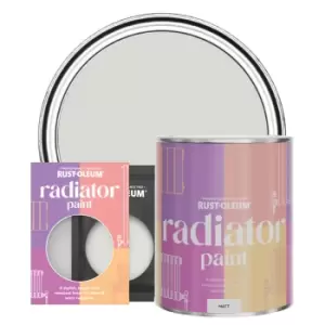 Image of Rust-Oleum Radiator Paint, Matt Finish - Winter Grey - 750ml