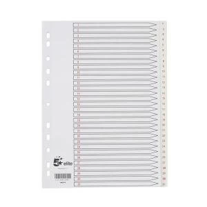 Image of Elite A4 Premium Index White Tabs Polypropylene 1 31 White 940314
