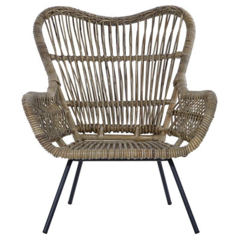 Image of Orsina Kubu Natural Rattan Chair, Easy To Clean Outdoor Chair, Arm & Backrest Rattan Chair, Rattan Indoor Chair