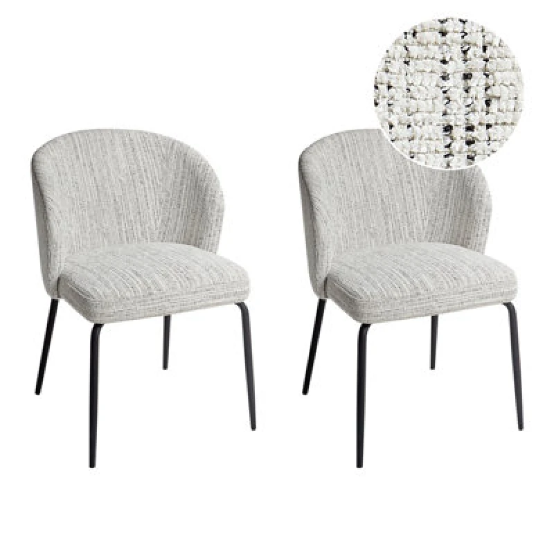 Image of Beliani Set Of 2 Dining Chairs Zana White