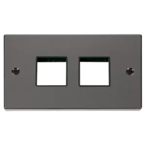 Image of Click Scolmore MiniGrid 2 Gang Plate (2+2) Switch Aper Black Nickel - VPBN404BK