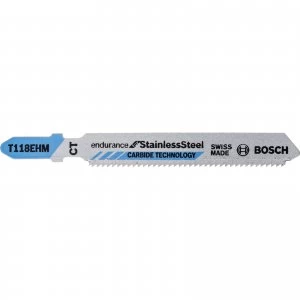 Image of Bosch T118 EHM Stainless Steel Cutting Jigsaw Blades Pack of 3