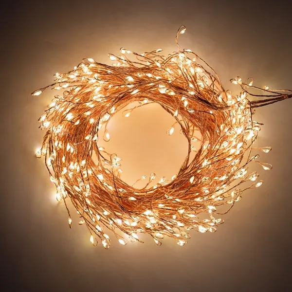 Image of Christmas Workshop 8m 680 Micro LED Rose Gold Cluster String Lights 71759