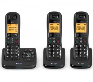 Image of BT XD56 Cordless Phone with Answering Machine Triple Handsets