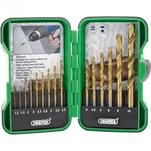 Image of Draper 15 Piece HSS-TiN Drill Bit Set