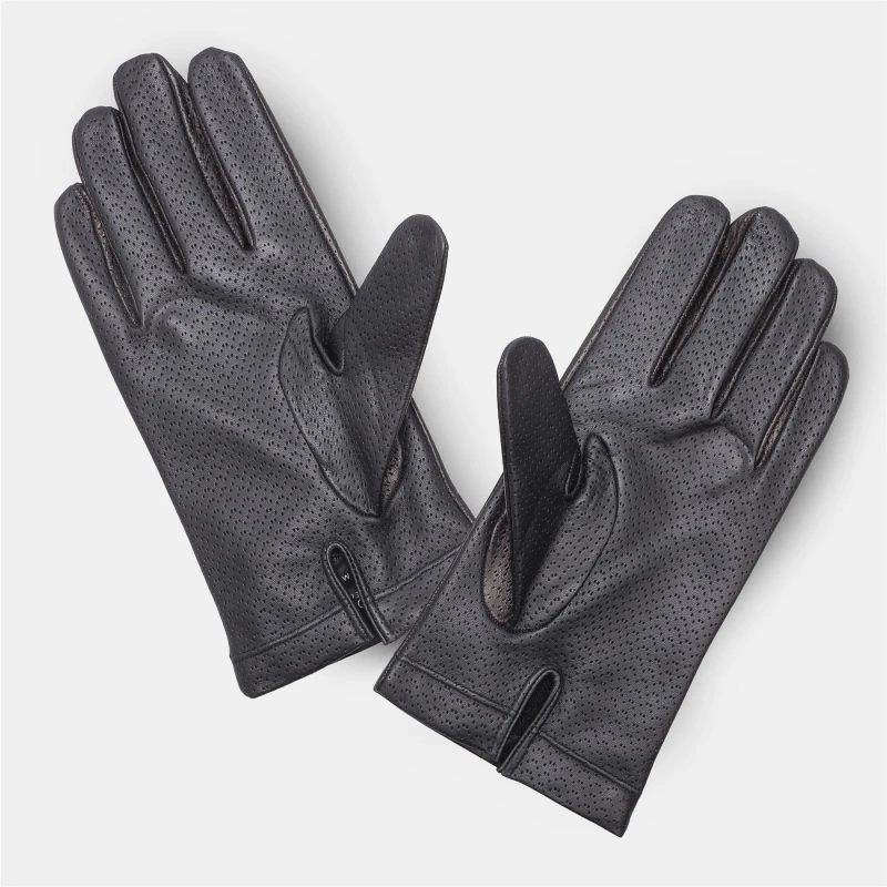 Image of Emporio Armani Leather Gloves - Black Male XL