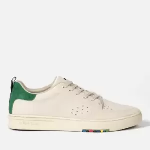 Image of Paul Smith Mens Cosmo Leather Basket Trainers - White Green Spoiler - UK 8