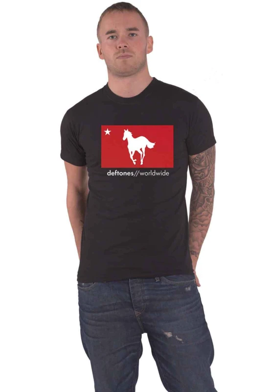 Image of Deftones White Pony Worldwide T Shirt Black unisex