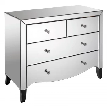 Image of LPD Limited Valentina 2 + 2 Drawer Mirrored Chest of Drawers Wood