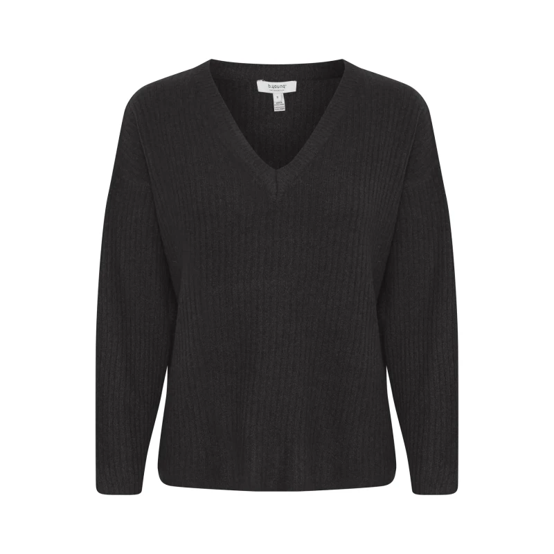 Image of b.Young Womens v-neck sweater b.young Onema Noir Female S