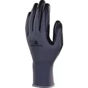 Image of Delta Plus Knitted Polyester Work Safety Gloves (8/M) (Grey/Black) - Grey/Black