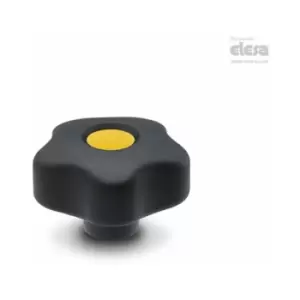 Image of Elesa - vctsoft Lobe knobs Soft-touch technopolymer Brass boss threaded hole VCT.5