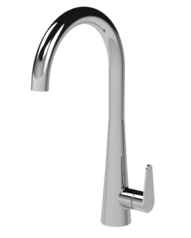 Image of Balterley Kitchen Mono Mixer Tap with 1 Lever Handle Chrome 398mm Silver