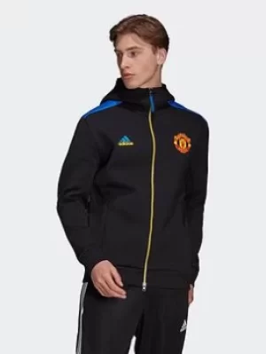 Image of adidas Manchester United Z.N.E. Anthem Jacket, Black/Blue Size XL Men