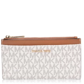 Image of Michael Kors Jet Set Logo Print Card Holder - Vanilla/Acrn149