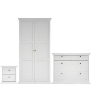 Image of Isabella White Matt 3 piece bedroom furniture set