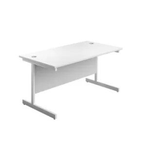Image of 1400 X 600 Single Upright Rectangular Desk White-white