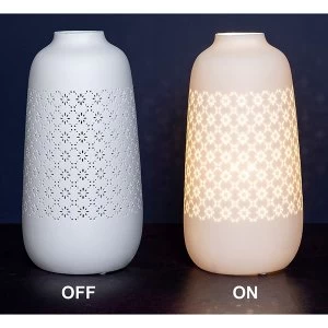 Image of Kirigami Porcelain Vase Lamp Daisy UK Plug