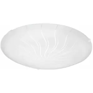 Image of Loops - Wall Flush Ceiling Light White Shade Granille White Clear Glass Bulb LED 11W Inc